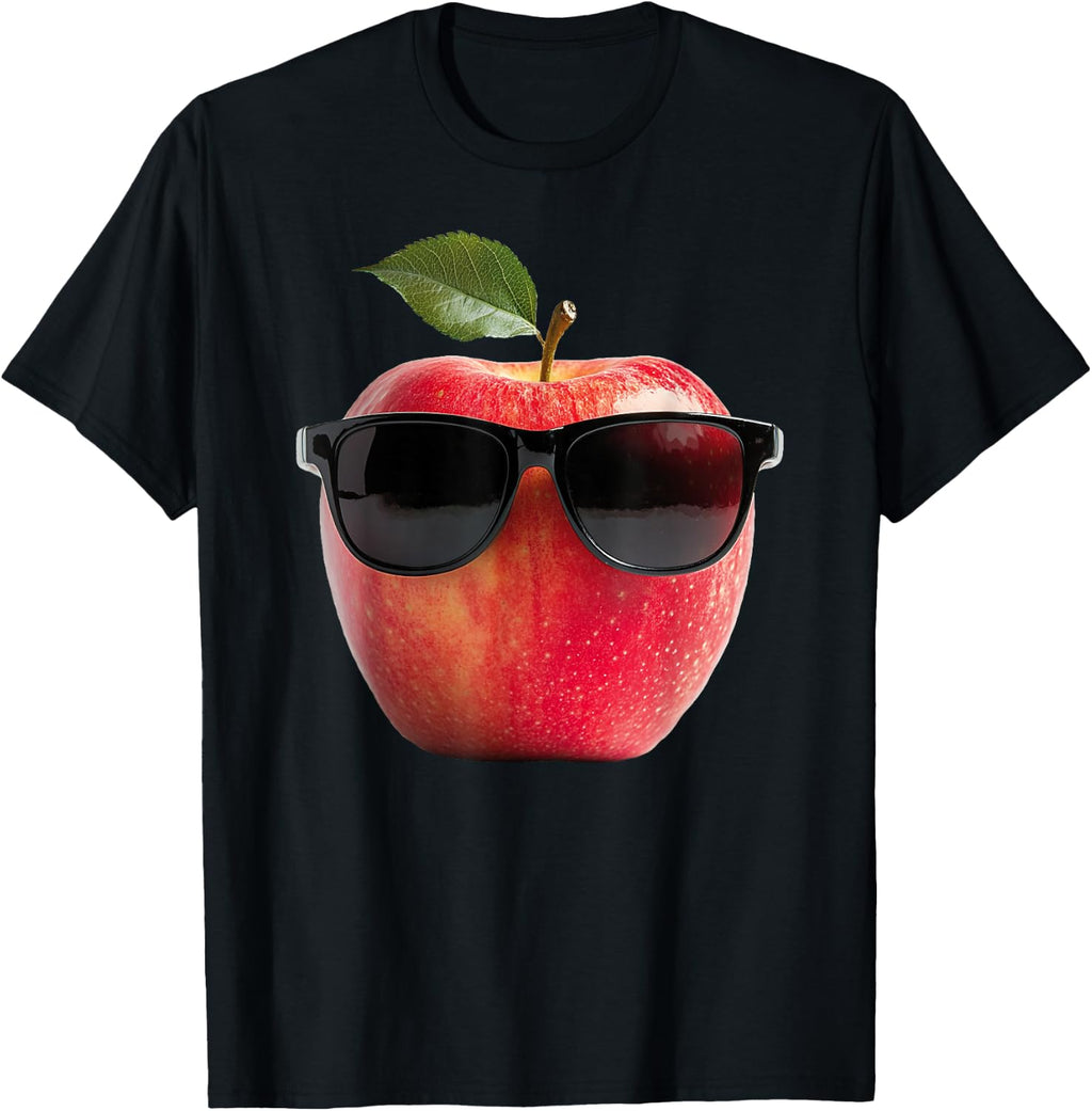 Apple Wearing Sunglasses Funny Fruit Costume Graphic T-Shirt