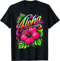 Aloha Tropical Flower Hawaii Vacation Summer Beach T-Shirt