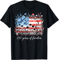 4th of July Wildflower Flag Women USA 250 Years Floral T-Shirt