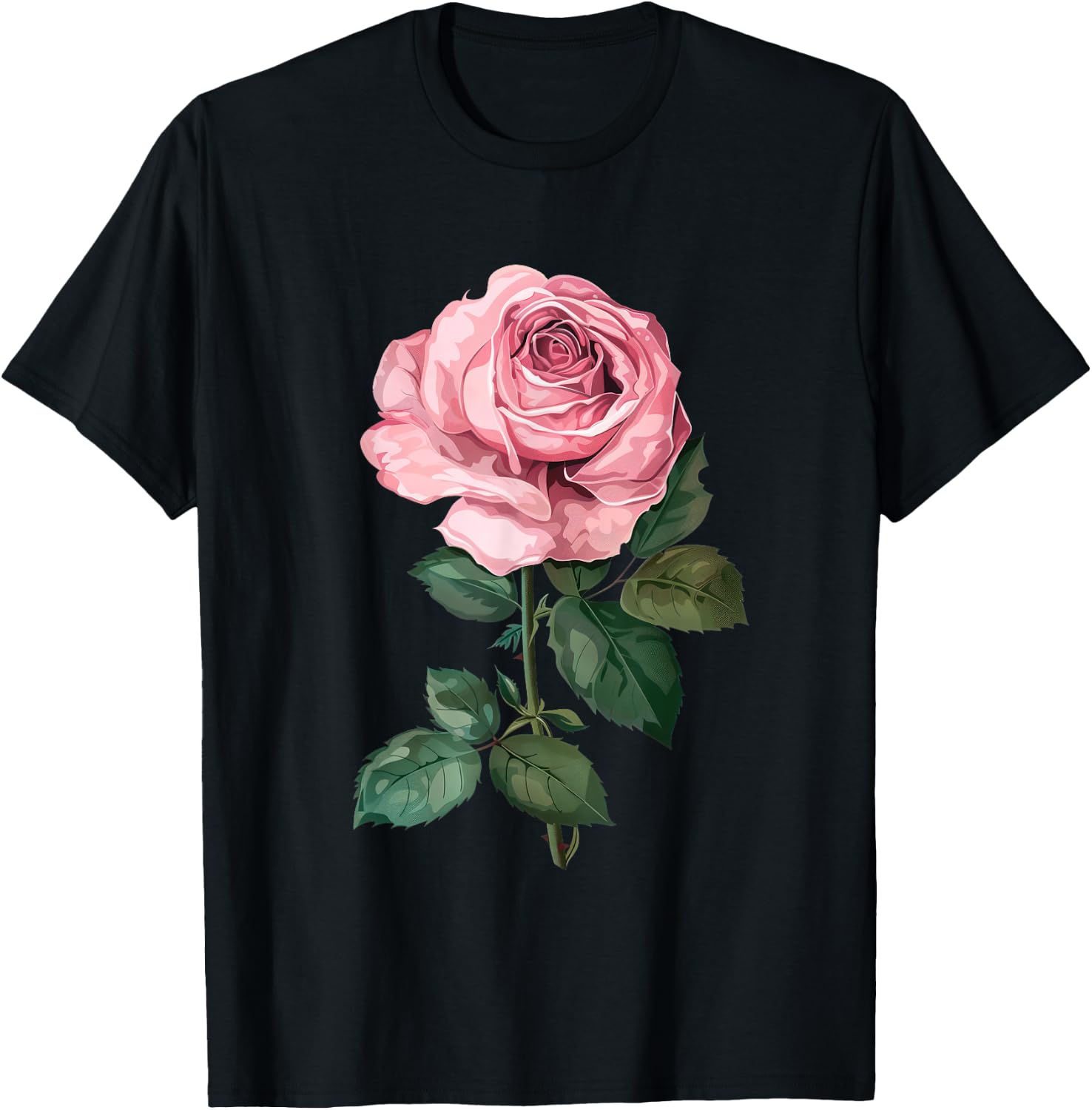 199 Flowers Rose Graphic T-Shirt, Small, Black