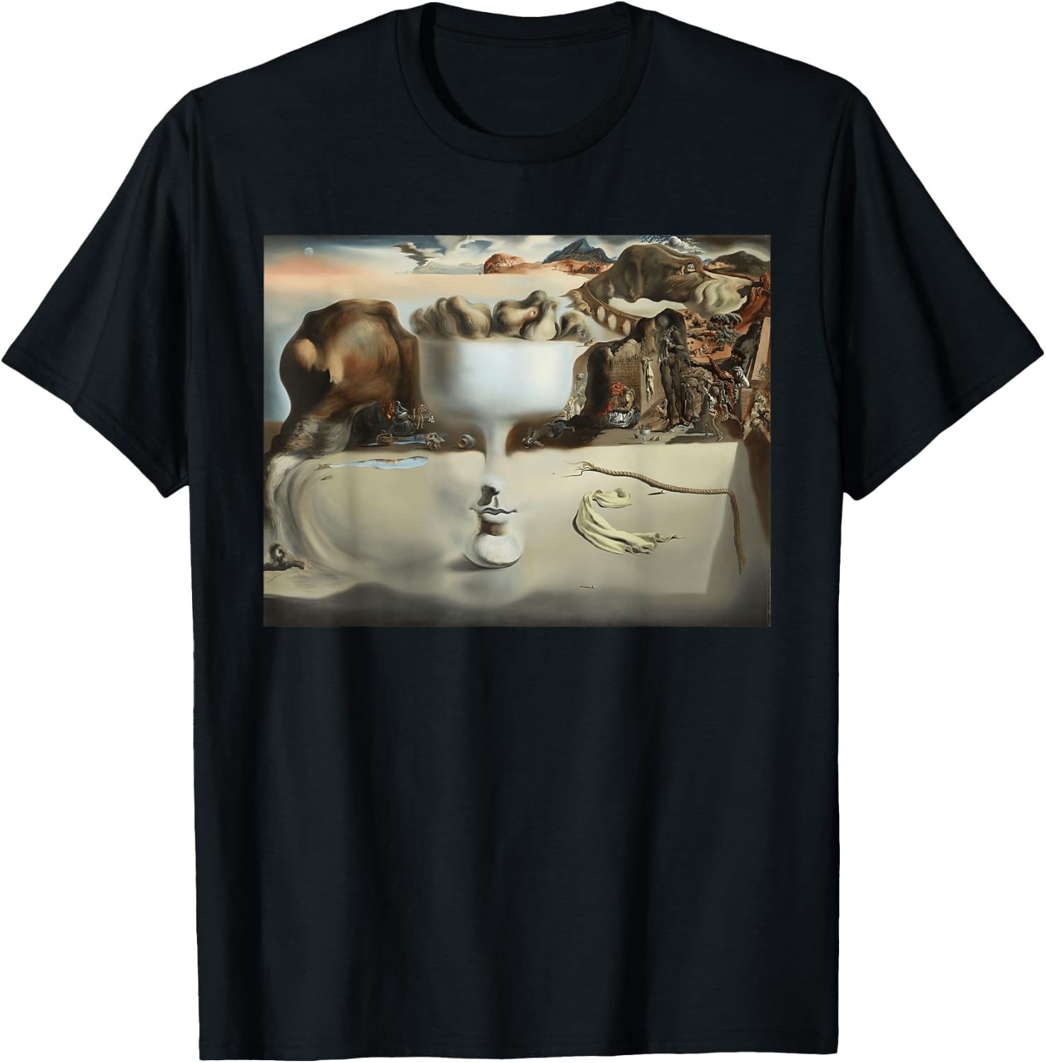 Apparition of Face and Fruit Dish Famous Painting By Dali T-Shirt