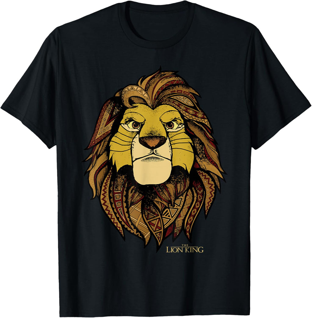 Disney The Lion King Simba Tribal King Distressed Portrait T-Shirt