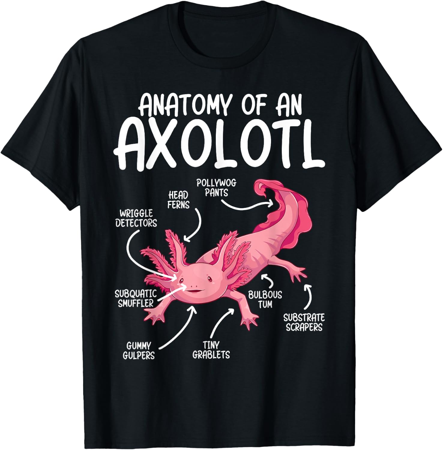 Axolotl Shirt Anatomy of Axolotl Science Pet Axolotl Lover T-Shirt