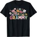 Grammy Mothers Day Shirt for Grandma Wildflower Floral Women T-Shirt
