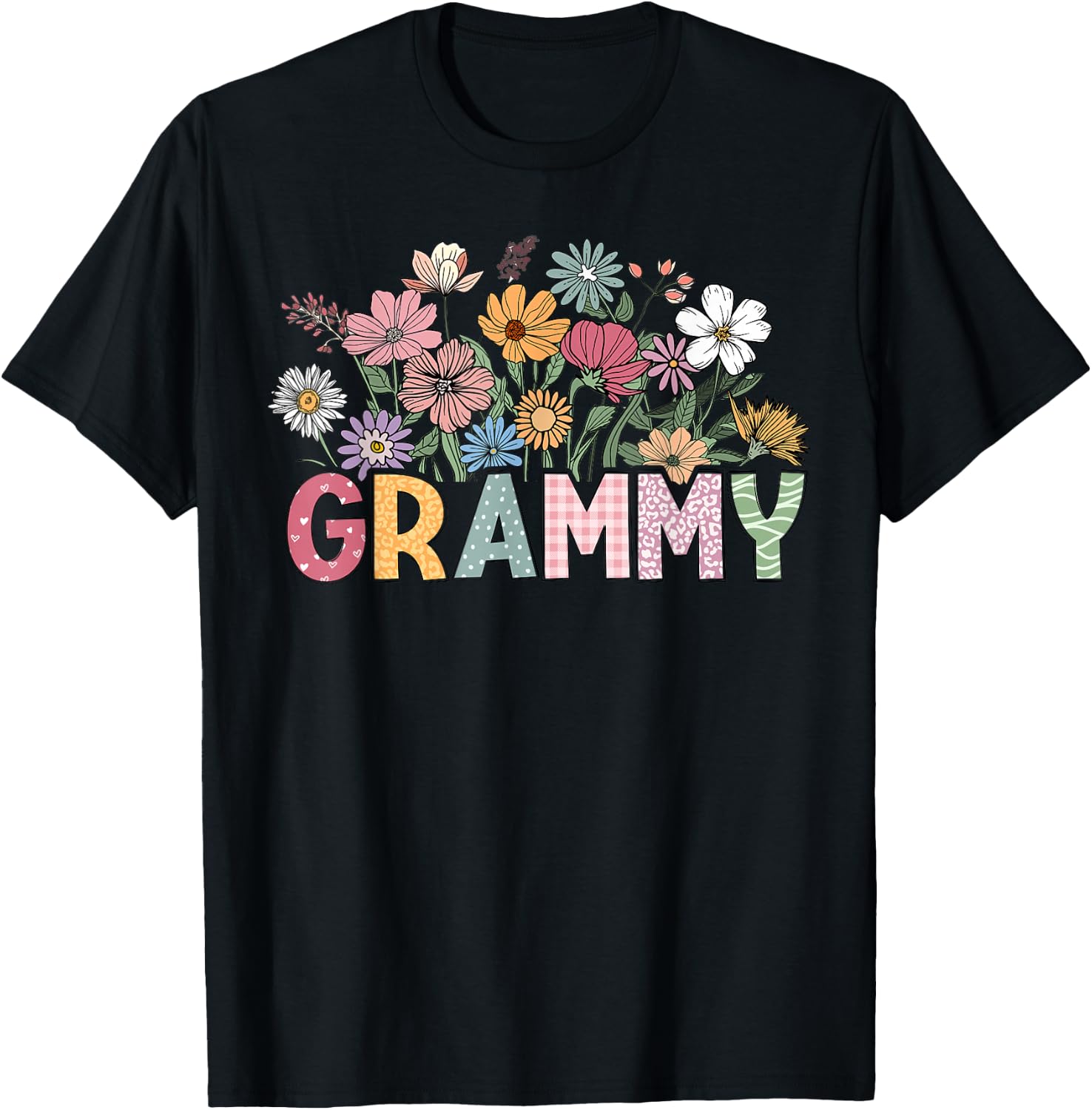 Grammy Mothers Day Shirt for Grandma Wildflower Floral Women T-Shirt