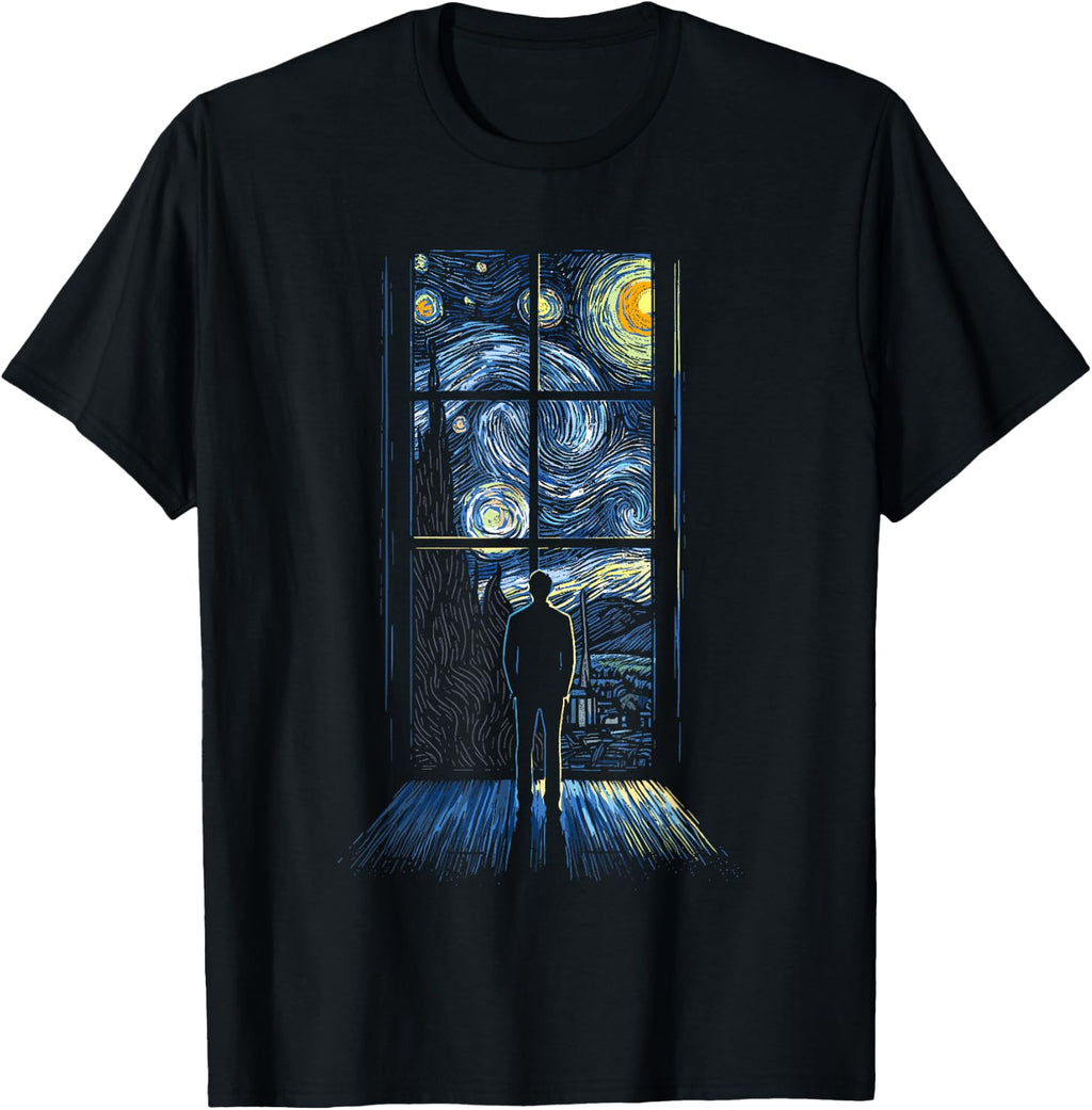 Window in the Starry Night Vincent van Gogh Shirt T-Shirt