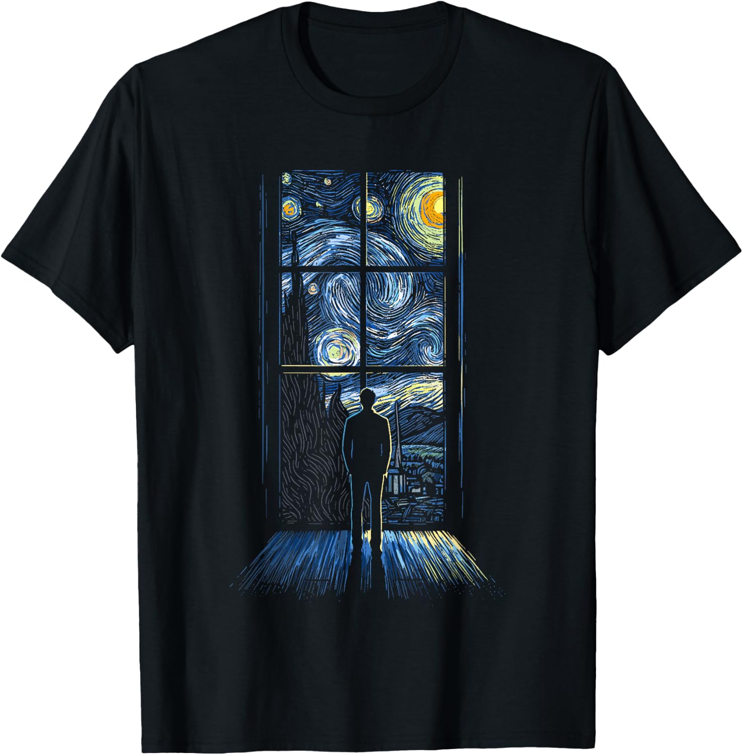 Window in the Starry Night Vincent van Gogh Shirt T-Shirt