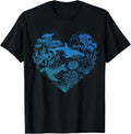Ocean Life Heart Love Sea Shirt Turtle Octopus Whale Fishes T-Shirt
