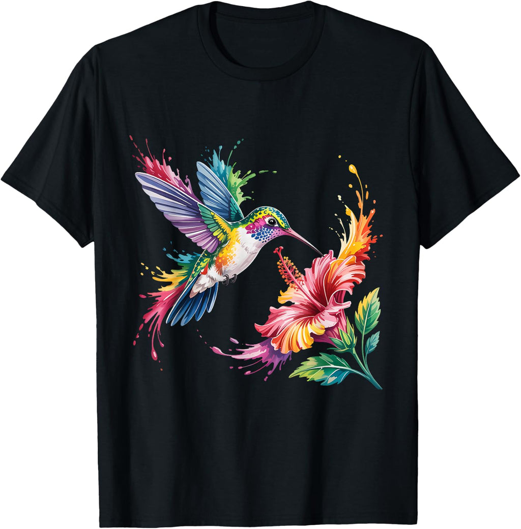 Hummingbird Animal Lover Nature Graphic Art Tropical Bird T-Shirt