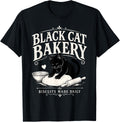 Black Cat Bakery Biscuits Made Daily Cat Lover Art T-Shirt