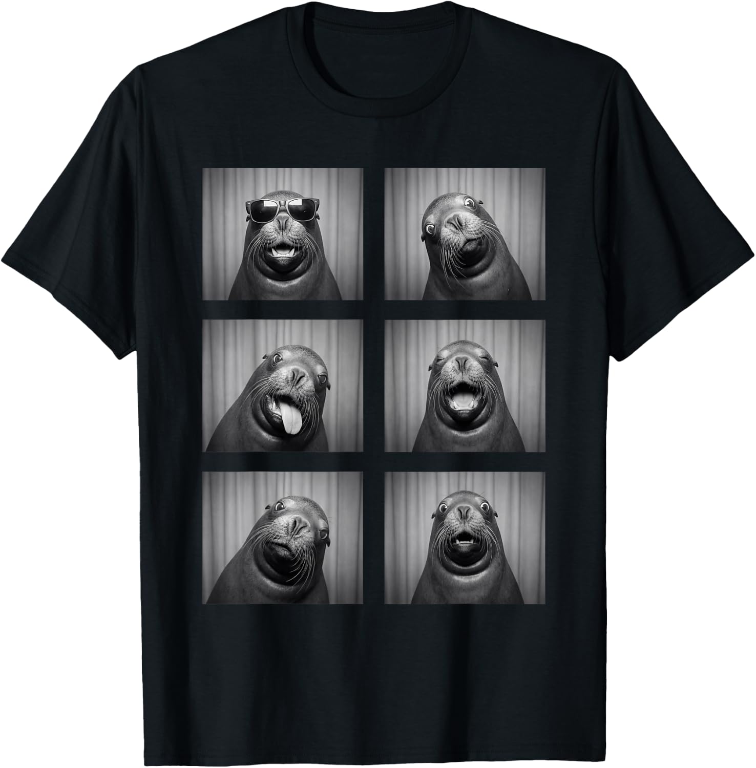 Sea Lion Photobooth Funny Ocean Animal Portrait T-Shirt