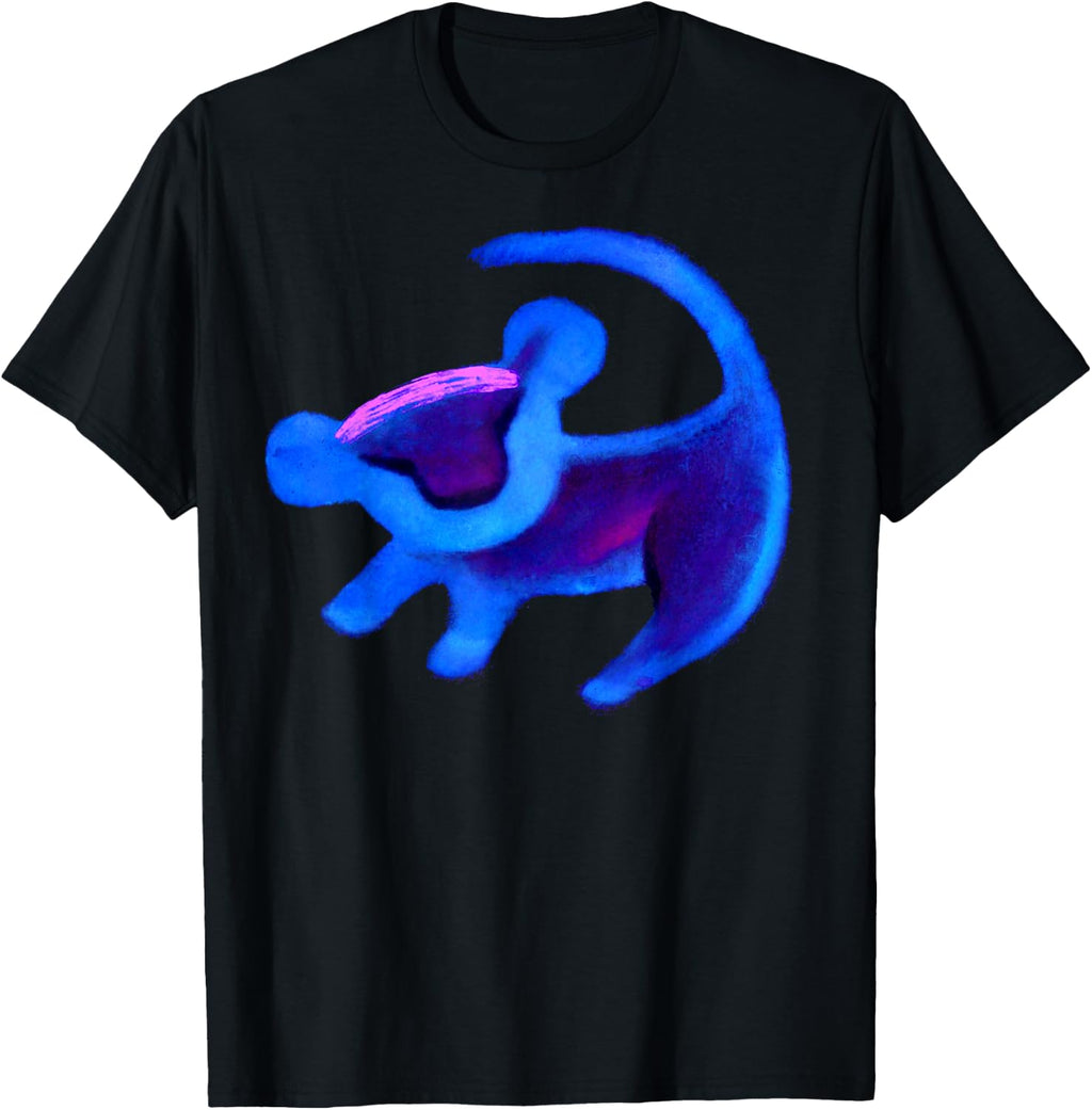 Disney The Lion King Simba Cave Painting Blue Hue T Shirts for Men and Women Tees