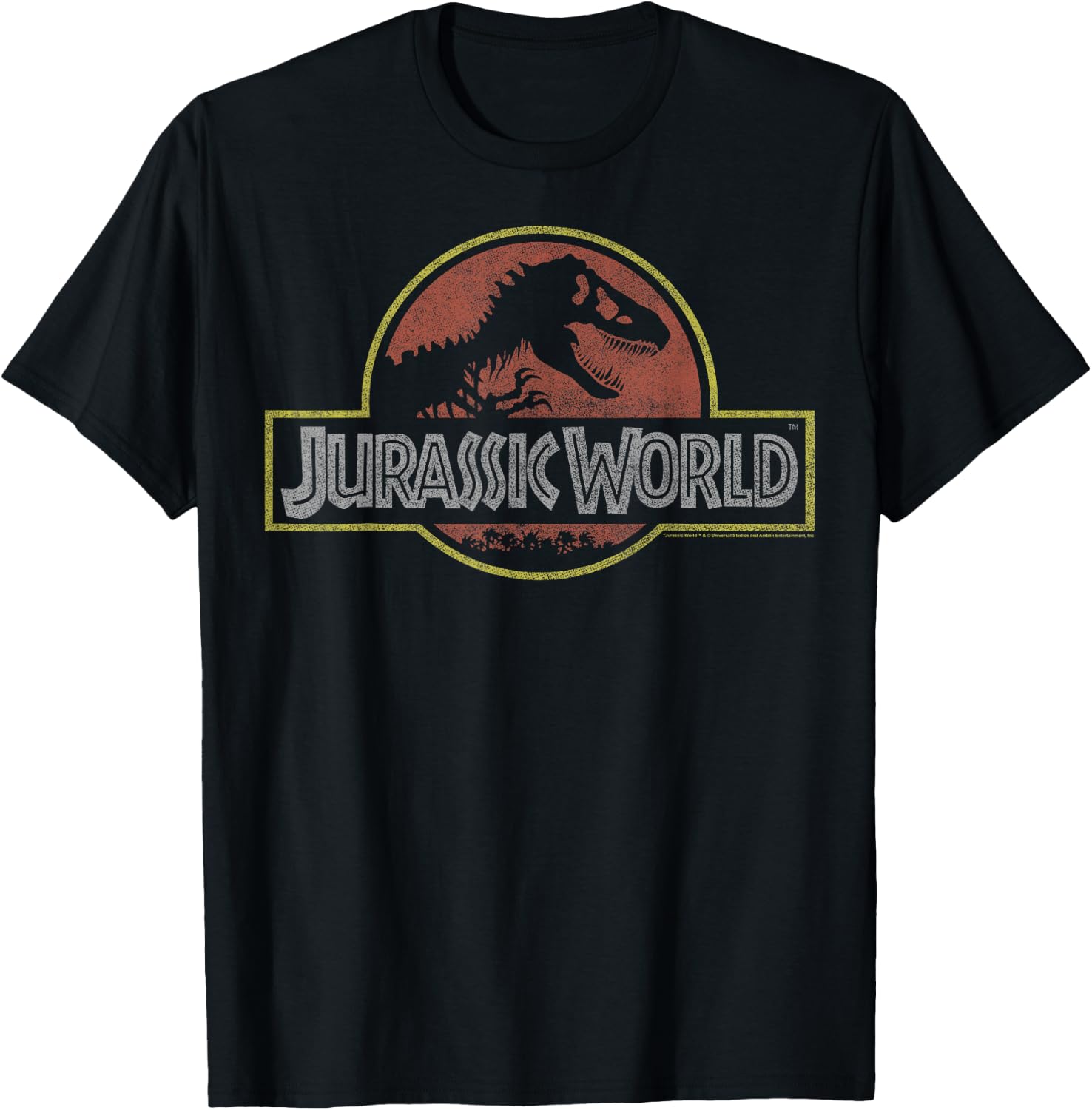 Jurassic World Classic Retro T-Rex Logo T-Shirt Small
