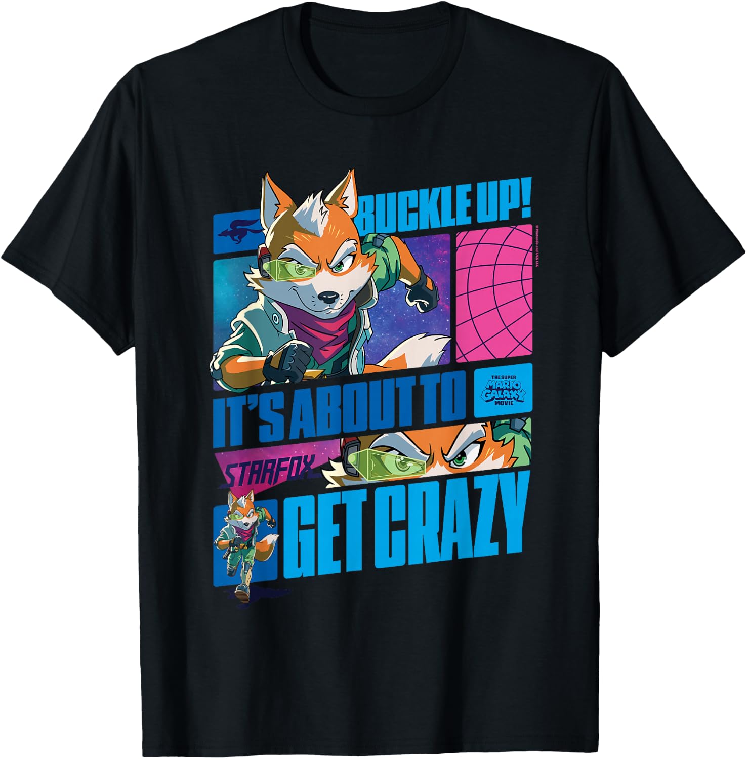 The Super Mario Galaxy Movie Starfox Buckle Up Action T-Shirt