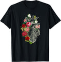 Anatomical Heart Floral Organ Cardiology Cardiac Nurse T-Shirt