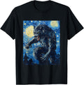 Werewolf Wolf Van Gogh Style Starry Night Graphic T-Shirt