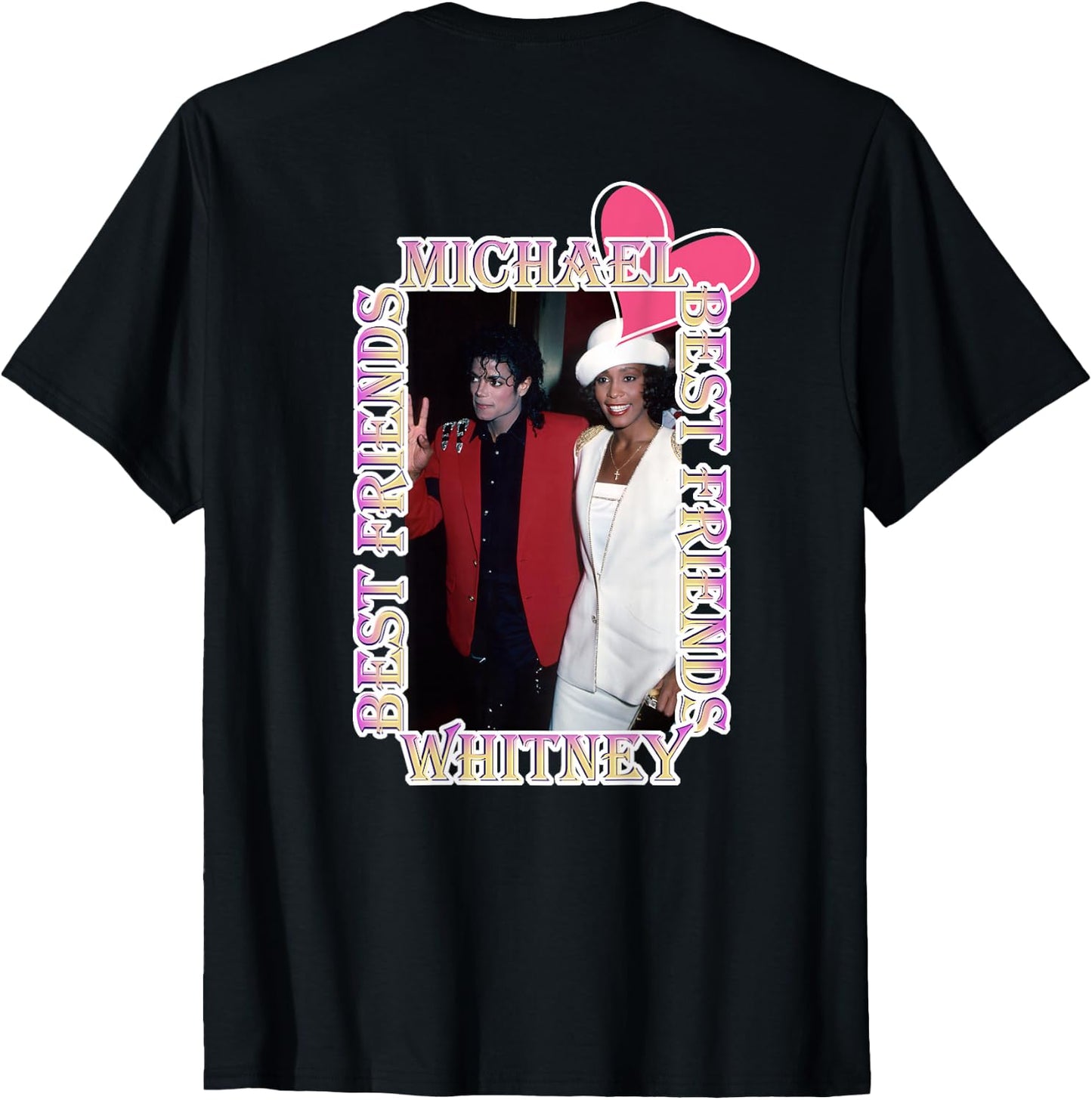 Michael Jackson Whitney Houston Back Printed T-Shirt