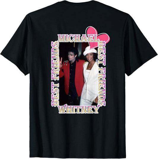 Michael Jackson Whitney Houston Back Printed T-Shirt